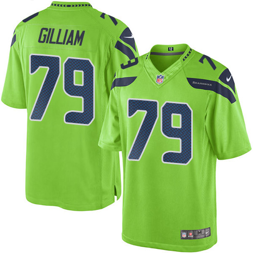 Men's Limited Garry Gilliam Nike Jersey Green - #79 Rush NFL Seattle Seahawks